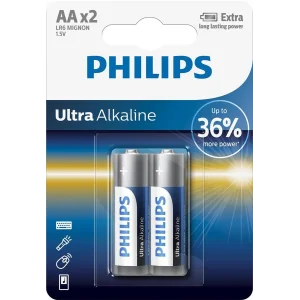 Батарейка Philips Ultra Alkaline AA BLI 2 UA